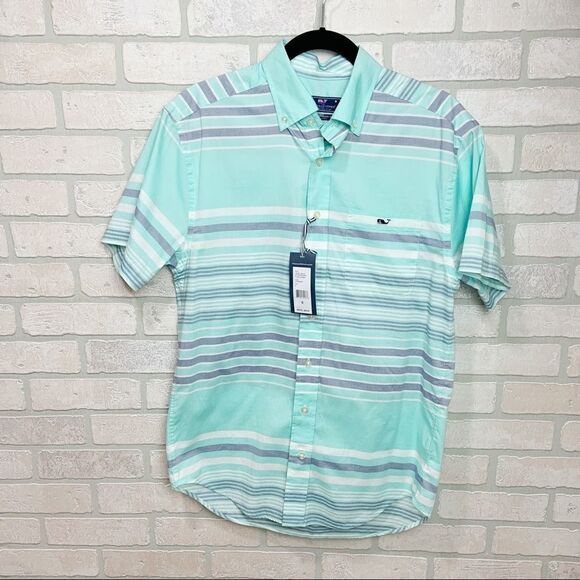 NWT Vineyard Vine Tuthill Striped Tucker Shirt, Cotton, Size Small D6 - Picture 2 of 8